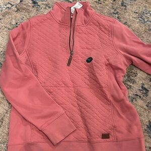 Pink Quilted Half-Zip Pullover